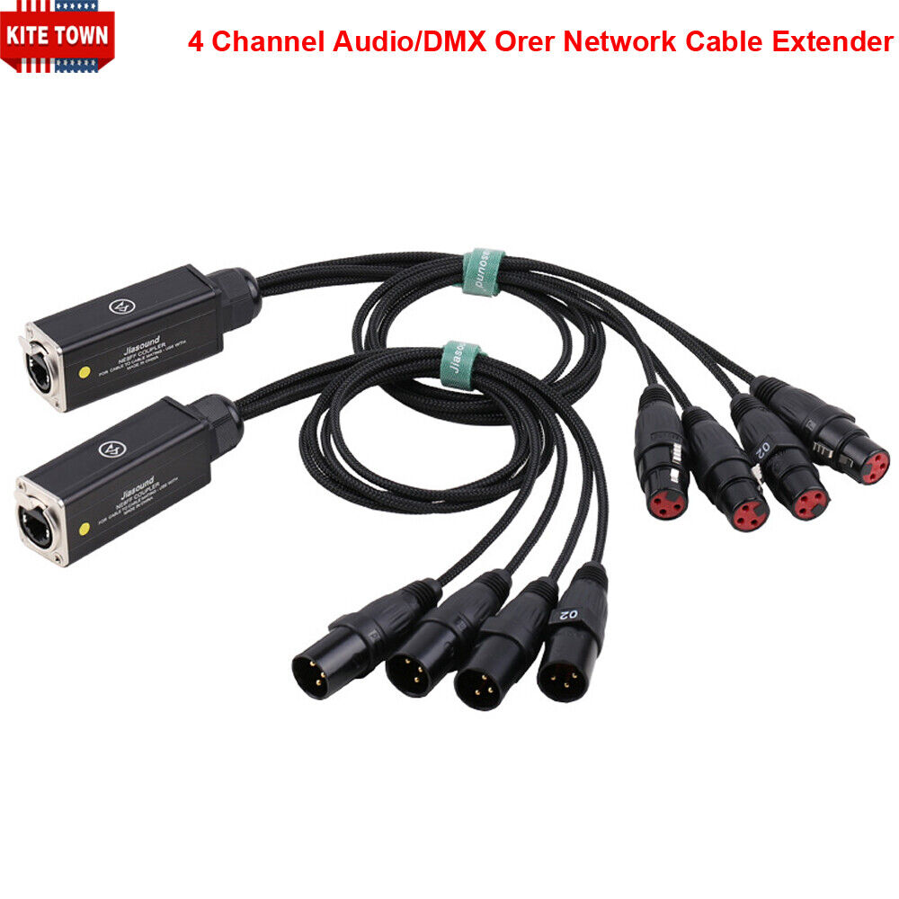 4 Channel 3-Pin XLR Male Female to Single Ethercon Audio Network Cable Extender. Available Now for $44.09