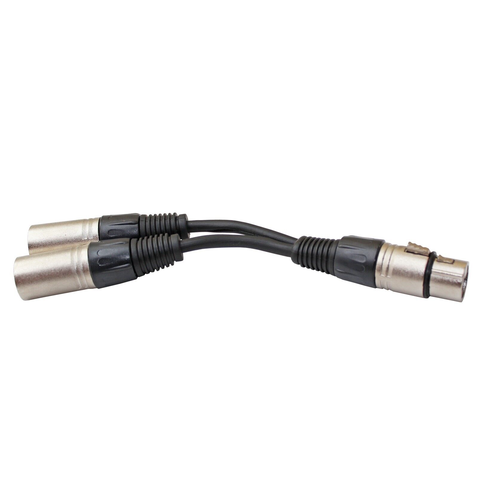 3pin XLR FEMALE jack to dual 2 MALE plug Y SPLITTER cable adaptor 1 ft foot cord. Available Now for $5.25