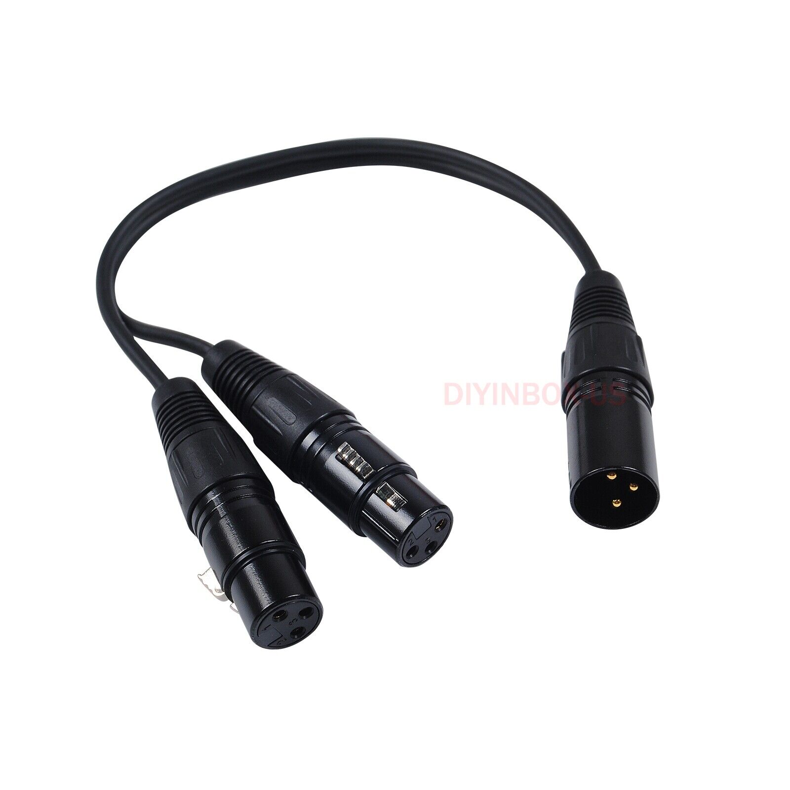 3-Pin XLR Male Plug to Dual 2 Female Jack Y Splitter Mic DJ Cable Adaptor 16 AWG. Available Now for $6.98